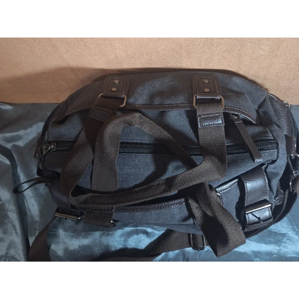 Men Canvas Duffle Travel Bag Vintage Duffel Men's Tote Portable Luggage Bag